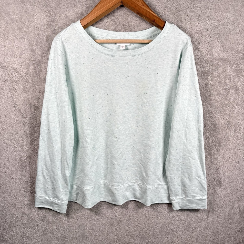J.Jill Fit Purely Relaxed Cotton Sweatshirt Blue Size 2X Comfort Lounge Cozy